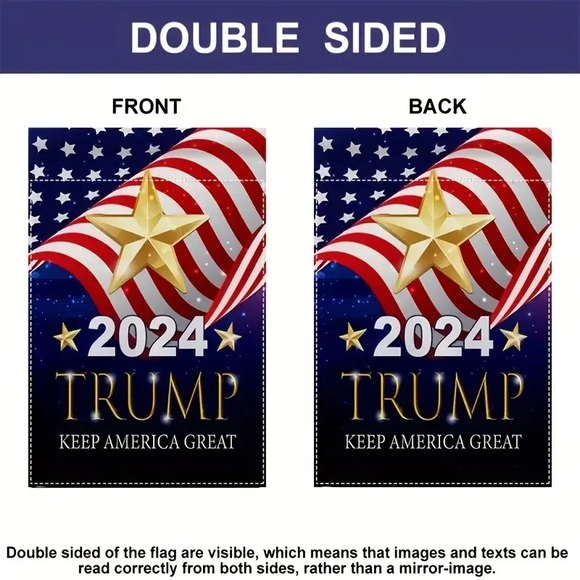 🇺🇸”2024 Trump Keep America Great” Double Side Burlap Garden Flag! - Picture 6 of 7